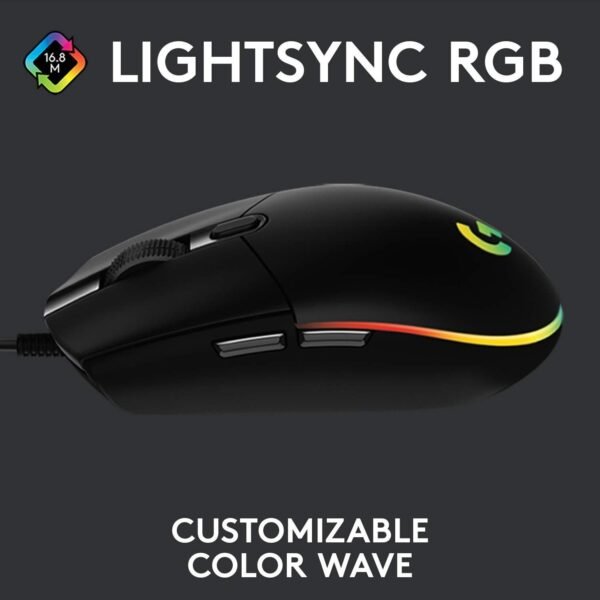 Logitech G102 USB Light Sync Gaming Mouse with Customizable RGB Lighting - Image 2