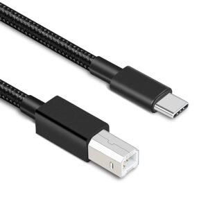 rts Hight Speed USB Type C Printer Cable (2M) Nylon Braided 480Mbps data transfer