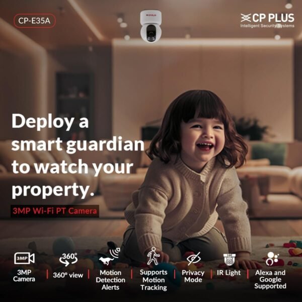 CP PLUS 3 MP Full HD Smart Wi-fi CCTV Camera | 360° Pan & Tilt | View & Talk | Motion Alert - Image 2