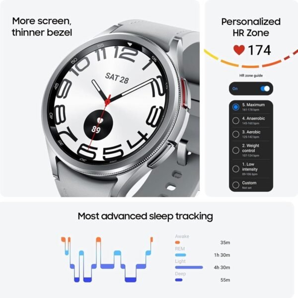 Galaxy Watch6 Classic Bluetooth (43mm, Silver, Compatible with Android - Image 2